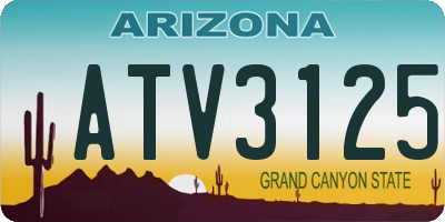 AZ license plate ATV3125