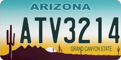 AZ license plate ATV3214