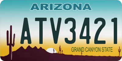 AZ license plate ATV3421