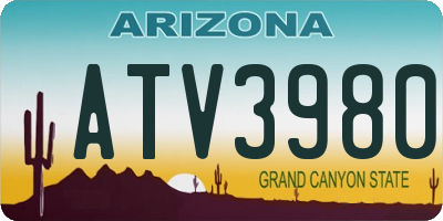 AZ license plate ATV3980
