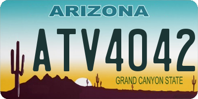 AZ license plate ATV4042