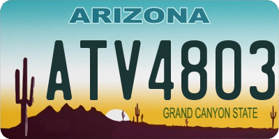 AZ license plate ATV4803