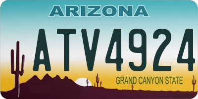 AZ license plate ATV4924