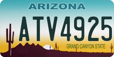 AZ license plate ATV4925