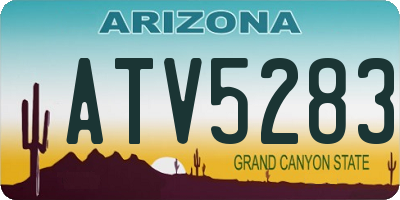 AZ license plate ATV5283