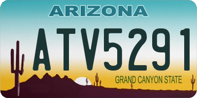 AZ license plate ATV5291