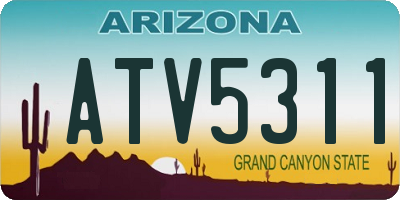 AZ license plate ATV5311