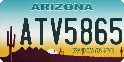 AZ license plate ATV5865