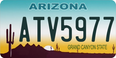 AZ license plate ATV5977