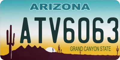 AZ license plate ATV6063