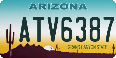 AZ license plate ATV6387