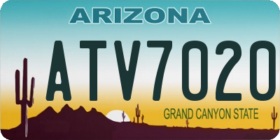 AZ license plate ATV7020