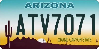 AZ license plate ATV7071