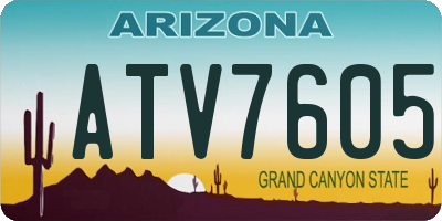 AZ license plate ATV7605