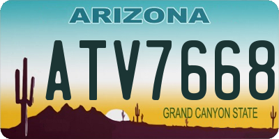 AZ license plate ATV7668