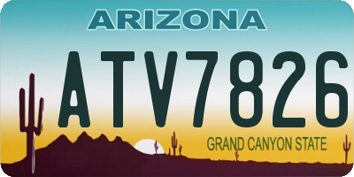 AZ license plate ATV7826