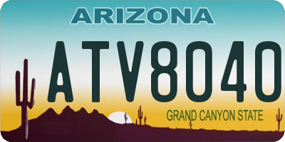 AZ license plate ATV8040
