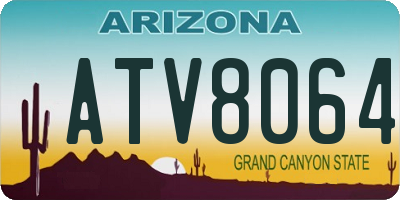 AZ license plate ATV8064