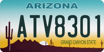 AZ license plate ATV8301