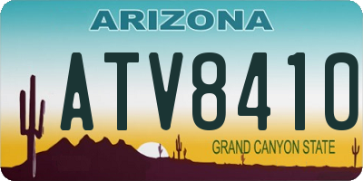 AZ license plate ATV8410