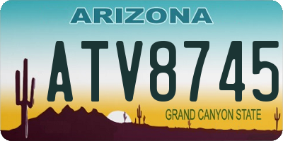 AZ license plate ATV8745