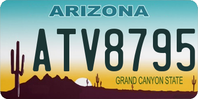 AZ license plate ATV8795