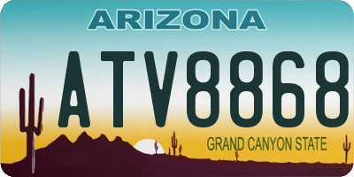 AZ license plate ATV8868