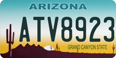 AZ license plate ATV8923