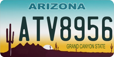 AZ license plate ATV8956
