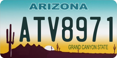 AZ license plate ATV8971