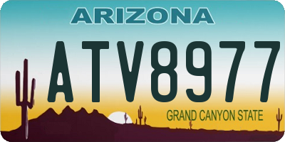 AZ license plate ATV8977