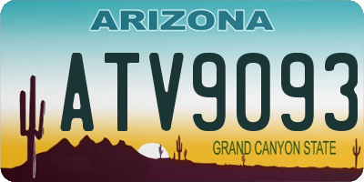 AZ license plate ATV9093