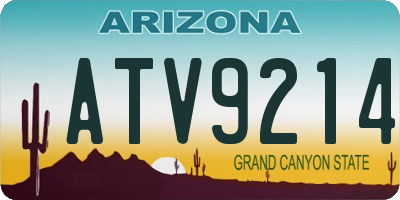 AZ license plate ATV9214