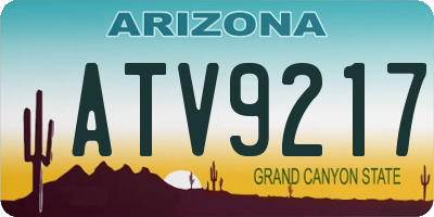 AZ license plate ATV9217