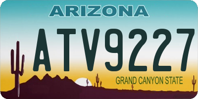 AZ license plate ATV9227