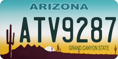 AZ license plate ATV9287