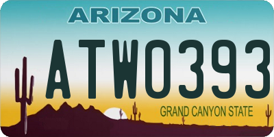 AZ license plate ATW0393