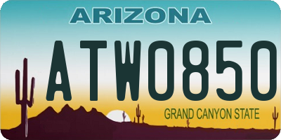 AZ license plate ATW0850
