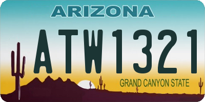 AZ license plate ATW1321