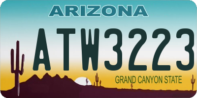 AZ license plate ATW3223