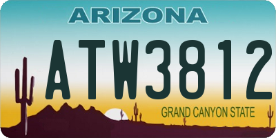 AZ license plate ATW3812
