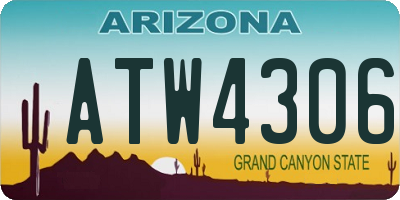 AZ license plate ATW4306