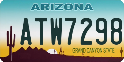 AZ license plate ATW7298