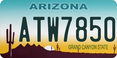 AZ license plate ATW7850