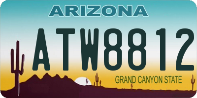 AZ license plate ATW8812