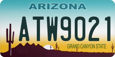 AZ license plate ATW9021