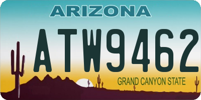 AZ license plate ATW9462