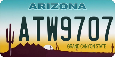 AZ license plate ATW9707