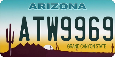 AZ license plate ATW9969