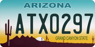 AZ license plate ATX0297